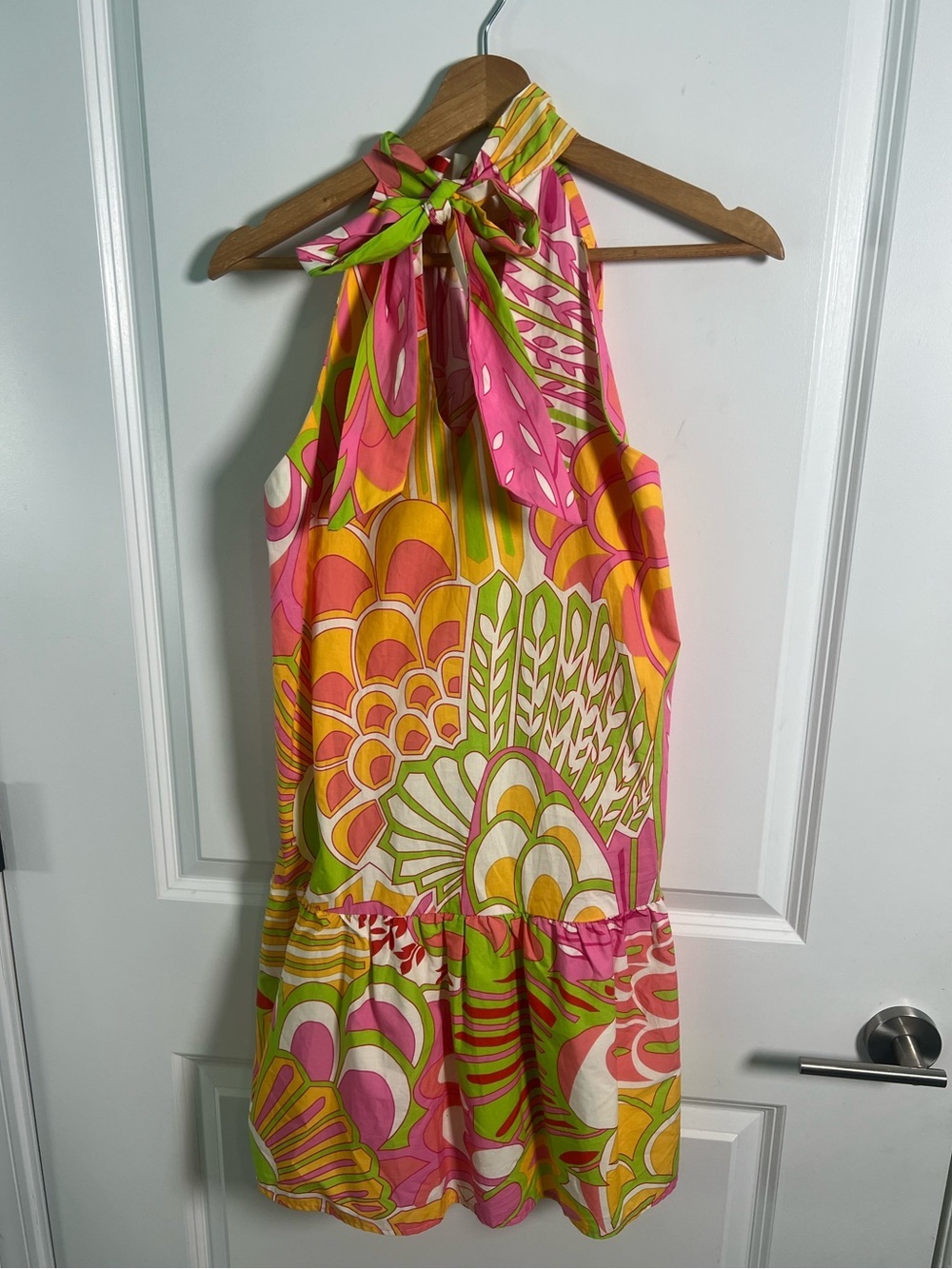 Flora Bea NYC Bow Dress Floral Print Summer Vacation Size Small Cotton - Picture 3 of 5